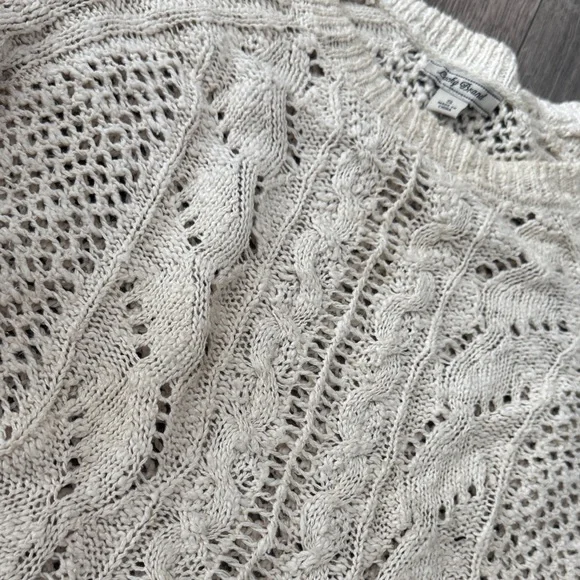 Lucky Brand Women's Cream Cable Knit Sweater - Picture 2 of 6